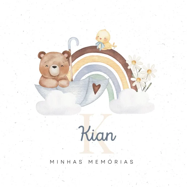 Livro do Bebé Arco Íris Menino personalizado