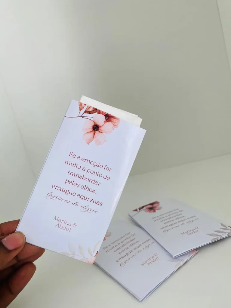 Lenços “Lágrimas de Alegria” para casamento