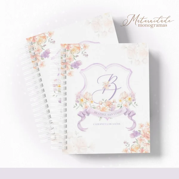 Planner com monograma Floral Lilas